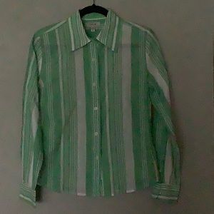 Green and white stripped blouse size M Faconnable